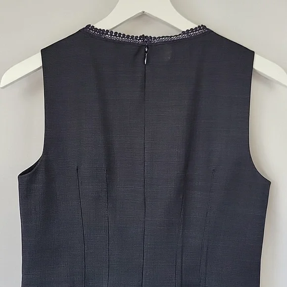 Elie Tahari Emory Wool Sheath Dress Grayed Navy Size 4 - Picture 9 of 15